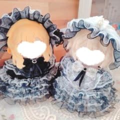 №A06-055 メイド風 色違いコーデ ドレス 12cm ぬい服 いつぬい
