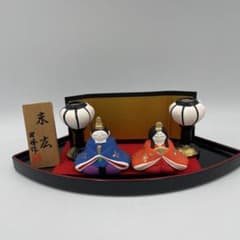 備前焼 雛人形 一揃、共箱付き！メルカリ市期間中限定最終値下げ。 共箱付き】 昭峰作 末広雛 陶器製 雛人形 コンパクト 親王飾り