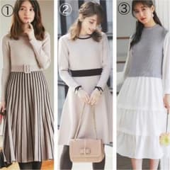 ⭐︎ トッコクローゼット 美品！長袖ワンピース 3枚セット ⭐︎のサムネイル