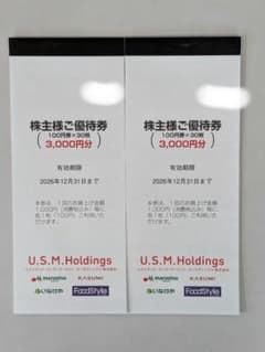 ユナイテッド　スーパーマーケット　 株主様ご優待券 6,000円分のサムネイル