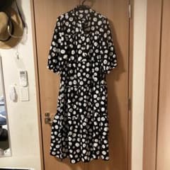 ドットロングワンピース☆ブラックのサムネイル