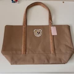 新品】フェイラー オールドテディワッペントートバッグ ベージュLL 大
