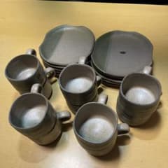信楽焼　食器　コップ・お皿　10個セットのサムネイル