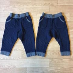 きゅいコ様専用★  UNIQLOキルトパンツ 双子コーデ 双子 おそろい 80のサムネイル