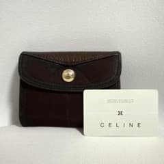 CELINE 二つ折り財布 ブラウン レザー