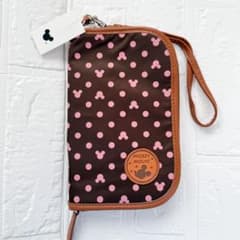 新品未使用✨ベルメゾンDisneyミッキーマウス　マルチケース　ブラウン／ピンク