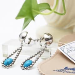 ターコイズ ドロップ イヤリング シルバー925