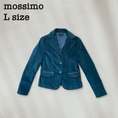 mossimoテーラードジャケット短丈ターコイズブルーグリーンベロアLタイト