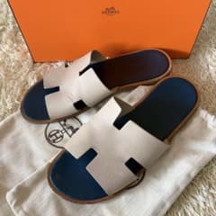 HERMES エルメス イズミール サンダル ベージュ×ネイビー 45 - メルカリ