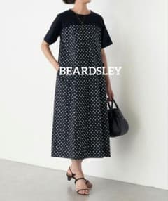 美品✨ BEARDSLEY カットコンビフレアワンピース ドット サイズ1