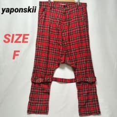 yaponskii 야폰스키 사루에루빤쯔 체크 레드 남성 벨트