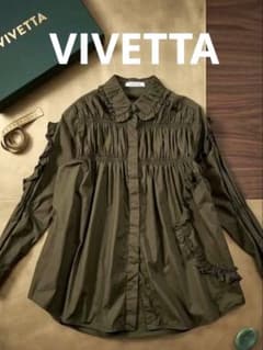 希少 VIVETTA ヴィヴェッタ デザイントップス フリル 38 イタリア製 