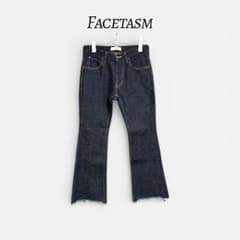 [명작 17AW] 파세타즘 입체 재단 슬릿 플레어 데님 컷 오프 짙은 감색
