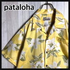 3950【希少デザイン・美品】パタロハ ボタニカル総柄 開襟 アロハ 