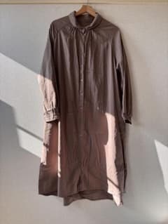 フリーサイズ　ブラウン ロングシャツ 長袖のサムネイル