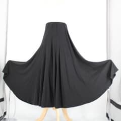 【フラメンコ衣装】ブラック ファルダ スカート レッスン 黒 無地 伸縮 練習着 フラメンコ 衣装 ファルダ スカート 黒 レッスン 練習着 無地