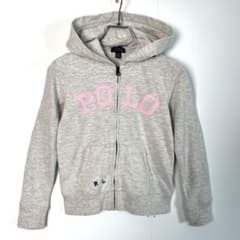 【古着】POLORALPHLAURENロゴワッペンパーカー「PRL67」グレーS ラルフローレンPOLORALPHLAURENジップパーカーピンクワッペン杢グレー