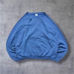 FRUITOFTHELOOM古着ソリッドスウェットUSA製ブルー無地ノームコア 