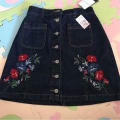 刺繍 デニム スカートのサムネイル