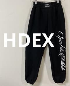 HDEX　ウィメンズ レタリングワイドジョガーパンツ　Mサイズ　ブラック　美品