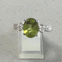 極美品】天然ペリドット 2.00ct ダイヤモンドリング（鑑別書付