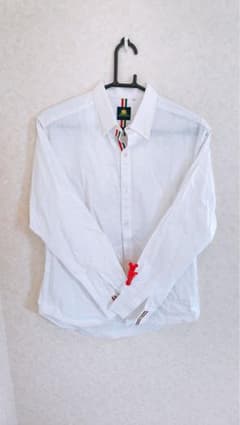 【オシャレ♡メンズシャツ】NEVRVOS HOMMEホワイト シャツ Lサイズのサムネイル