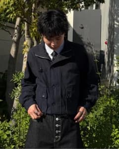 ネイビー ジップアップジャケット Mのサムネイル