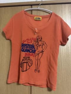 HYSTERIC GLAMOUR ヘンリーネック 半袖Tシャツ オレンジ - メルカリ
