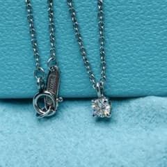 極美品✨ ティファニー ネックレス ソリティア プラチナ 0.12カラット 