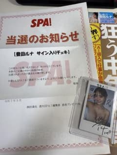 当選通知書】豊田ルナ 直筆サイン入りチェキ 週刊SPA! 抽プレ 当選品