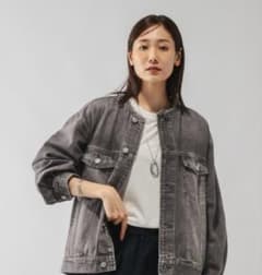 グローバルワーク　軽やかGOODデニムジャケット　グレー　Ｌのサムネイル