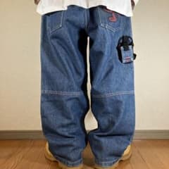 90s PJ'S SURF 光沢 バギーデニム カーゴパンツ B系 HIPHOPのサムネイル