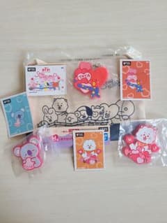 BTS / BT21 / 이치 반 쿠지 / 사코슈 화이트 & 고무 매력 3 종 세트