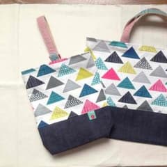 もこもんさま専用ページ/上靴袋＊カラフルトライアングルのサムネイル