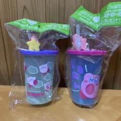 별의 커비 & 와돌디 마스코트가있는 빨대 컵 2 개 세트