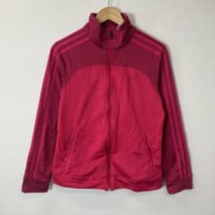 adidas トラックジャケット ピンク ジャージ スリーストライプ 古着のサムネイル