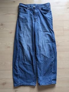 メンズ ワイドデニムパンツ インディゴブルーのサムネイル