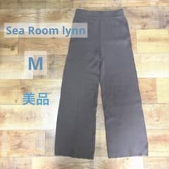 美品　SeaRoomlynn リブニット ワイドパンツ M モカ　低身長のサムネイル
