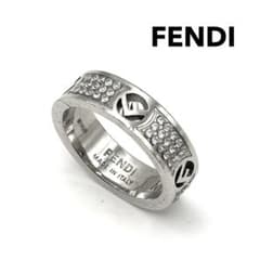 FENDI エフ イズ フェンディ リング シルバー クリスタル Mサイズ 