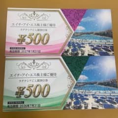 ラグナシア　株主優待券 ¥500 2枚セットのサムネイル
