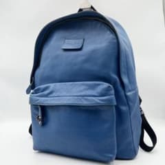コーチ リュック リファインド バックパック A4収納 シボ革 ブルー