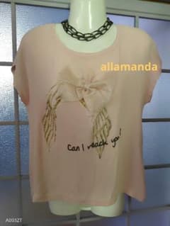 allamanda★リボンＴシャツ ピンク 天使羽 フェアリー 森ガールのサムネイル