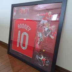 ルーニー　直筆サイン入り　マンチェスターユナイテッドユニフォーム フレーム付き ルーニー 直筆サイン入り マンチェスターユナイテッド