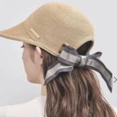 アシーナニューヨーク　Janetリボンオリジナルキャップ帽子　グレー アシーナニューヨーク Janetリボンオリジナルキャップ帽子 グレー