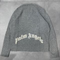 Palm Angels ニット バックロゴ グレー M ウール 極美品 希少 灰 
