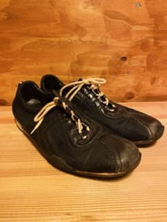 GUCCI グッチ メッシュ レザー スニーカー ローカット 124120 黒のサムネイル