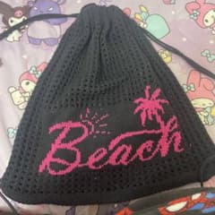 Beach ロゴ入り メッシュ 巾着型 リュックのサムネイル
