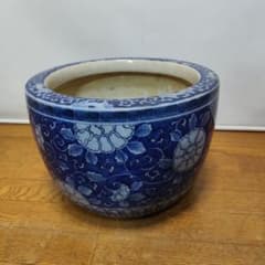 染付 牡丹唐草文 火鉢 陶器 鉢カバー - メルカリ