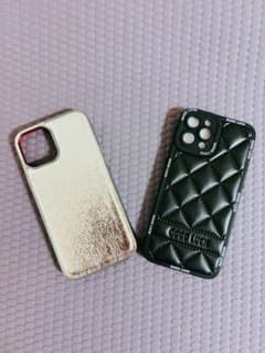 ⭐︎iPhone12promax ケース 2点セット シルバー・黒のサムネイル