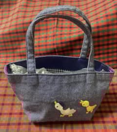 ☆美品☆ファミリア ミニミニバッグ 青デニム アヒル リンゴ レア